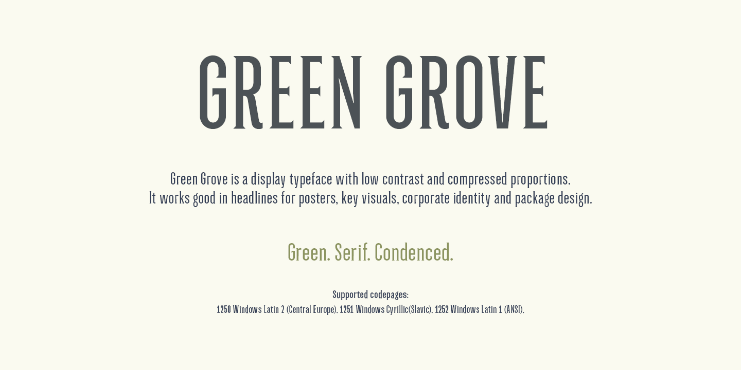 Beispiel einer Green Grove-Schriftart #7