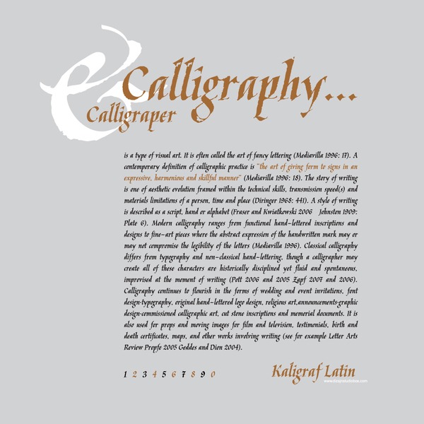 Beispiel einer Kaligrafica, Kaligraf-Schriftart #6