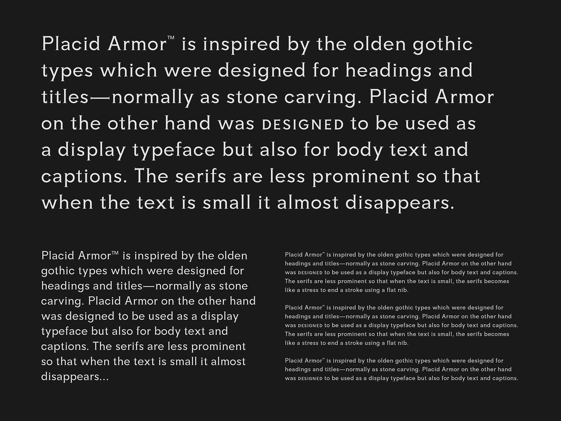 Beispiel einer Placid Armor-Schriftart #5