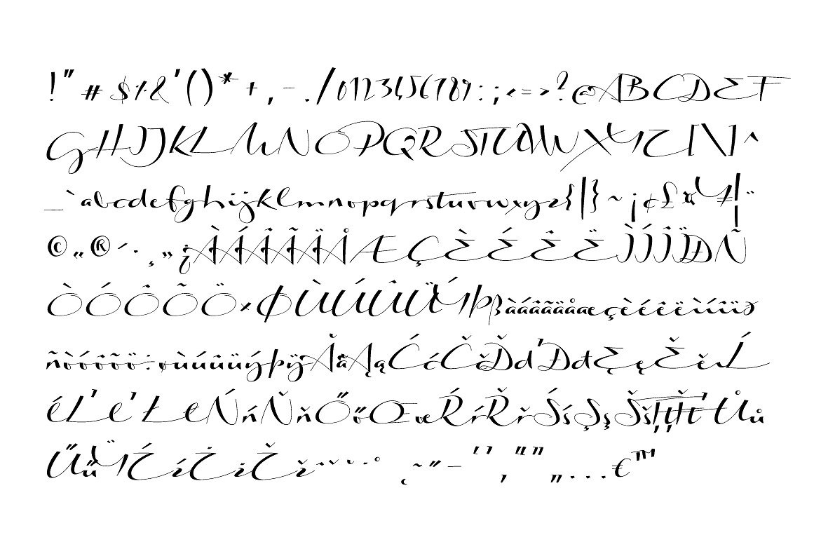 Beispiel einer Biloxi Calligraphy-Schriftart #2