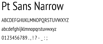 Beispiel einer PT Sans Narrow-Schriftart #2