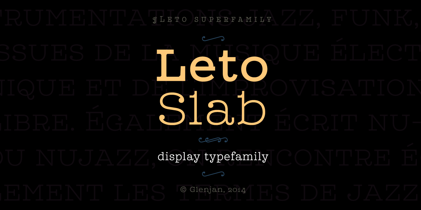 Beispiel einer Leto Slab Condensed-Schriftart #3