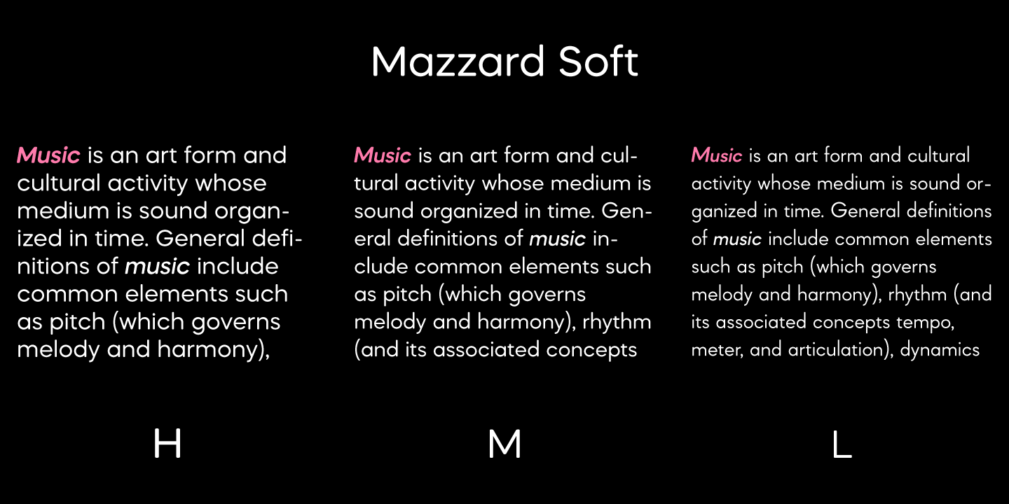 Beispiel einer Mazzard Soft-Schriftart #2