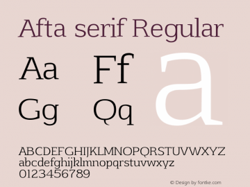 Beispiel einer Afta Serif-Schriftart #2