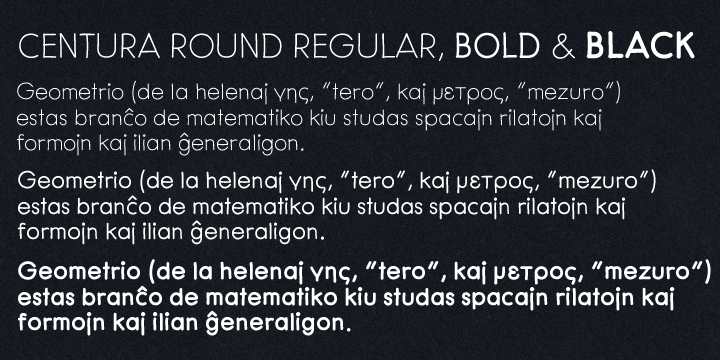 Beispiel einer Centura Round-Schriftart #3