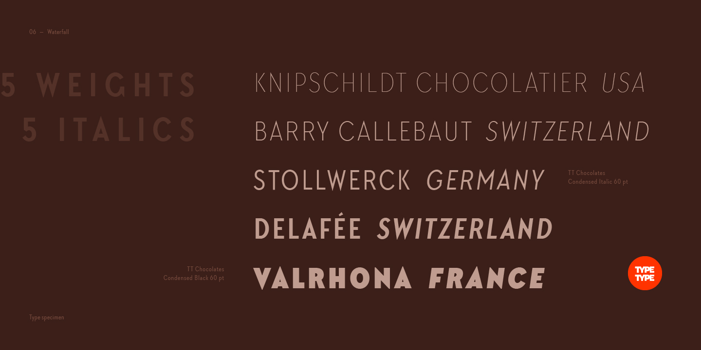Beispiel einer TT Chocolates Condensed-Schriftart #6