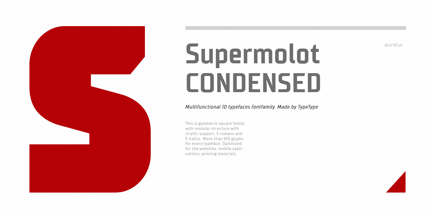 Beispiel einer TT Supermolot Condensed-Schriftart #8