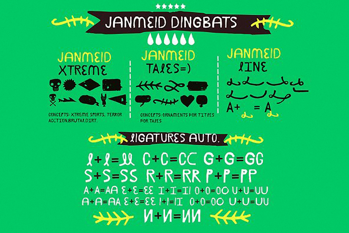 Beispiel einer Janmeid-Schriftart #5