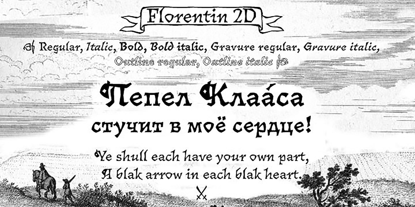 Beispiel einer Florentin 2D-Schriftart #3