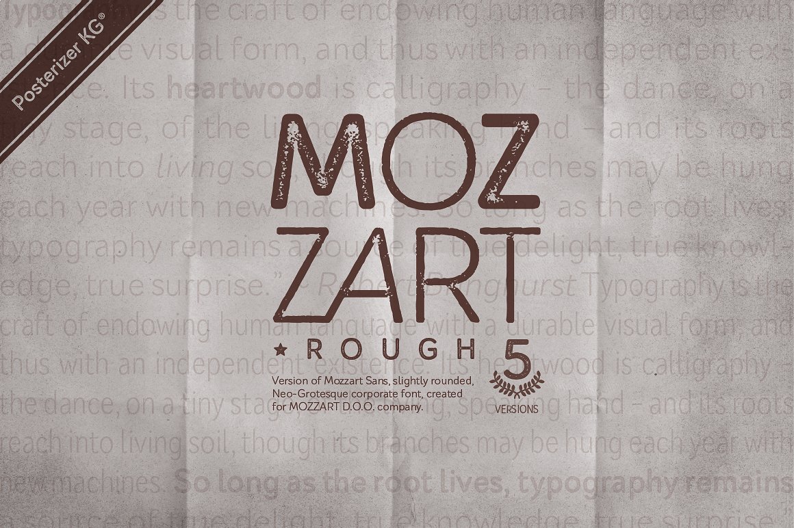 Beispiel einer Mozzart Rough-Schriftart #5