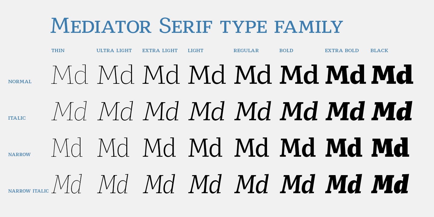 Beispiel einer Mediator Serif-Schriftart #6