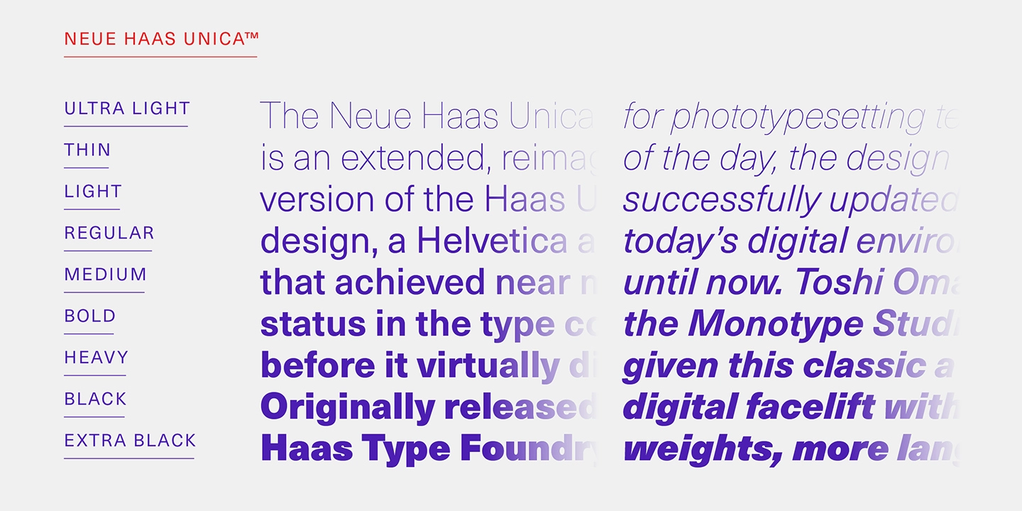 Beispiel einer Neue Haas Unica-Schriftart #3