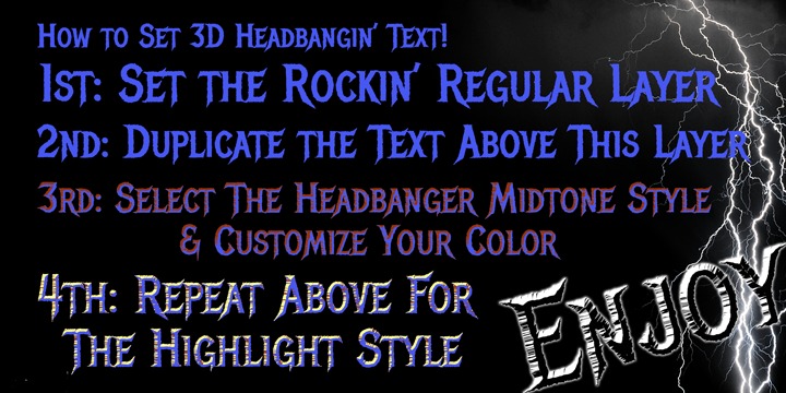 Beispiel einer Headbanger-Schriftart #3