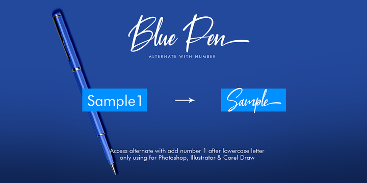 Beispiel einer Blue Pen-Schriftart #3