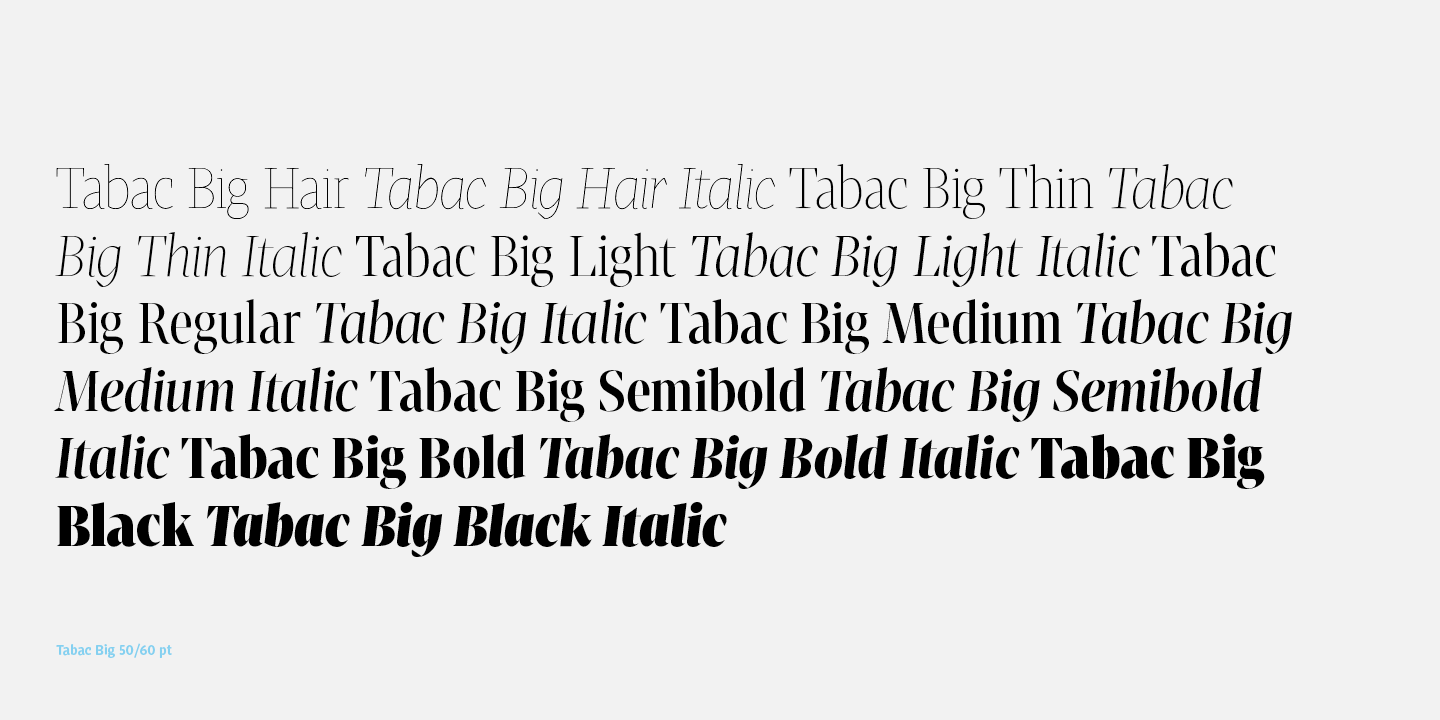 Beispiel einer Tabac Big-Schriftart #2