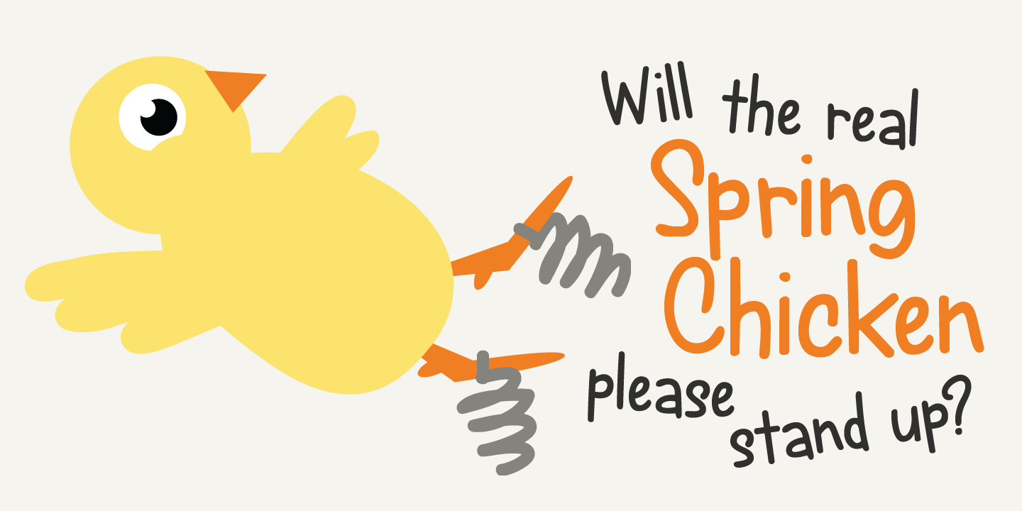 Beispiel einer Spring Chicken-Schriftart #3