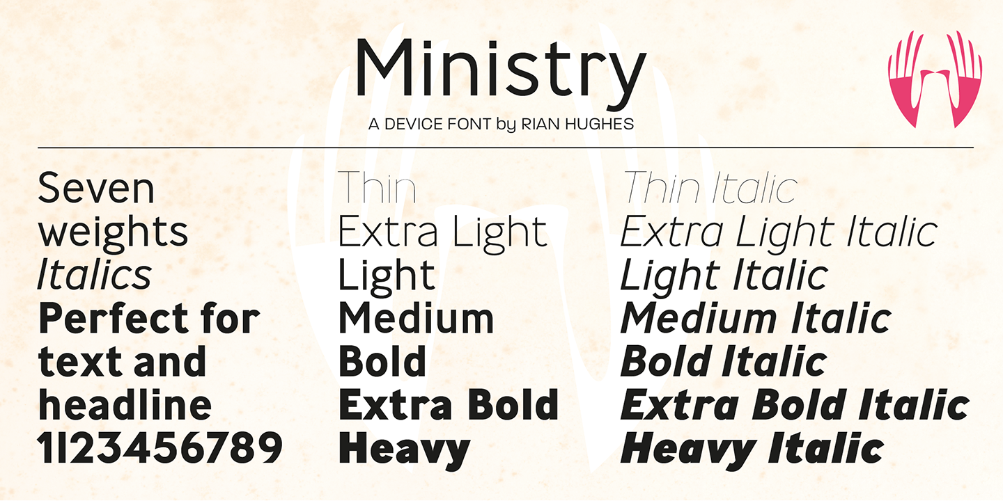 Beispiel einer Ministry-Schriftart #3