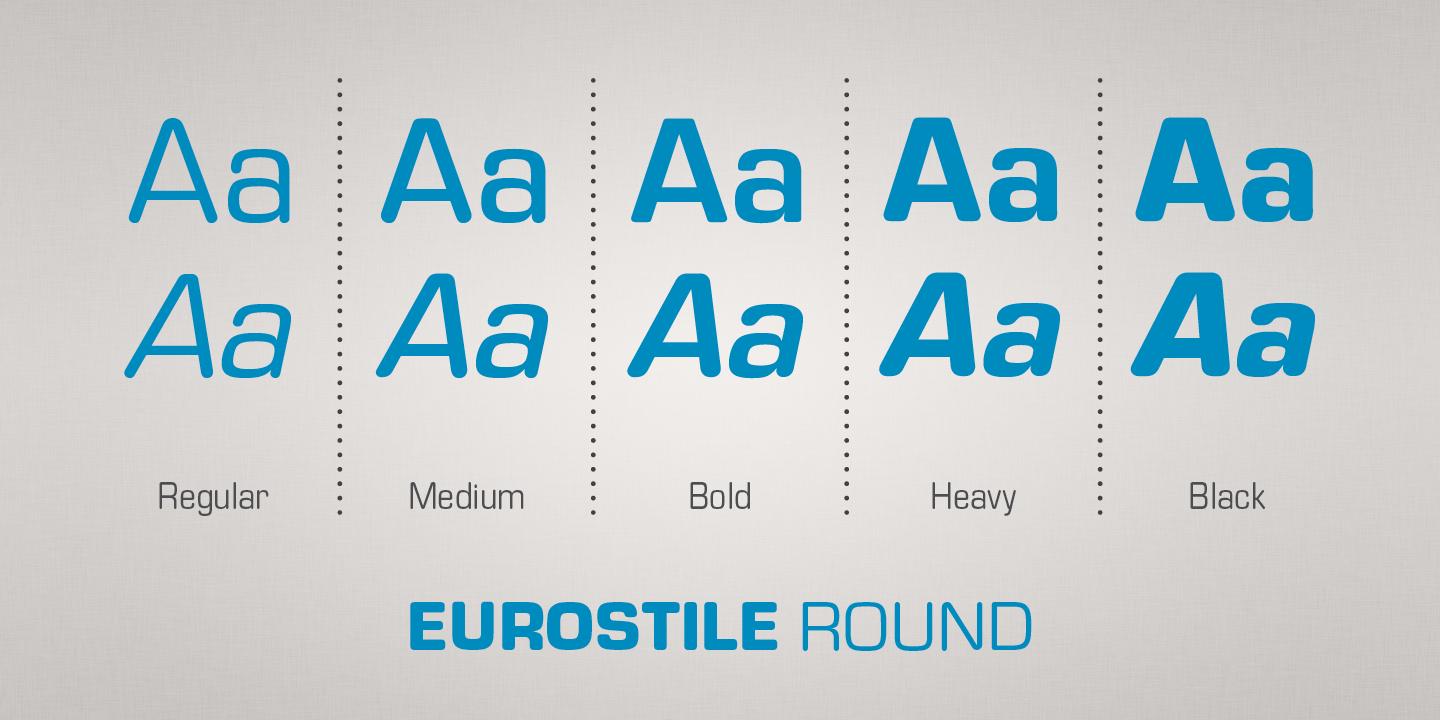Beispiel einer Eurostile Round-Schriftart #2