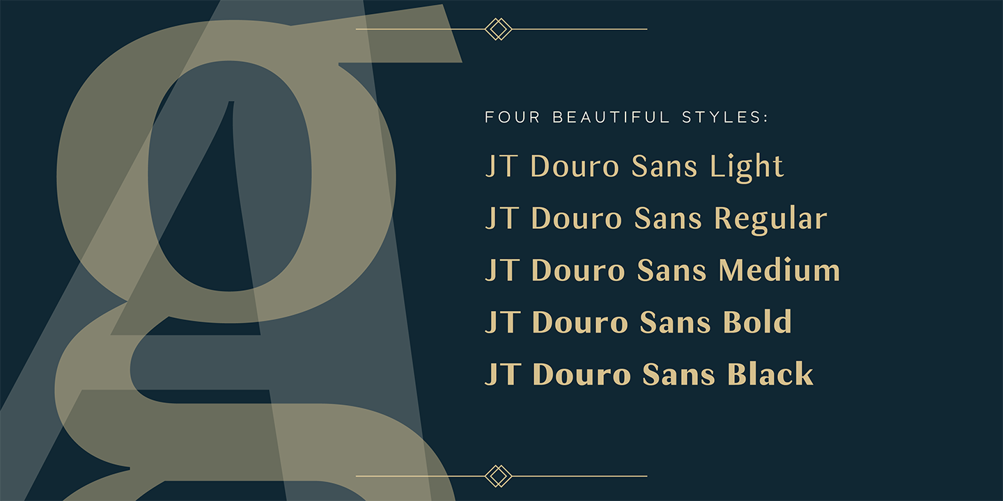 Beispiel einer JT Douro-Sans-Schriftart #3