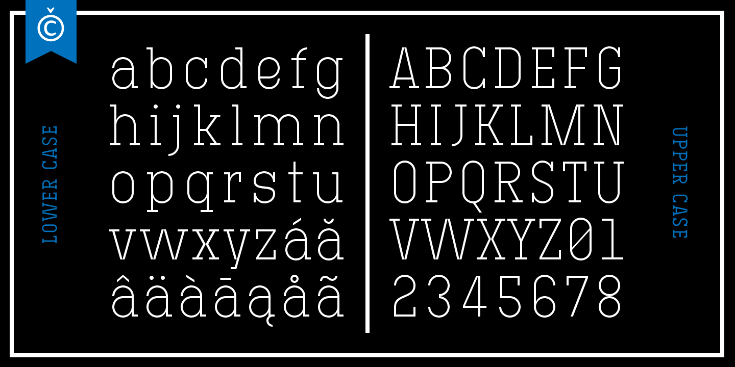 Beispiel einer Technik Serif-Schriftart #3