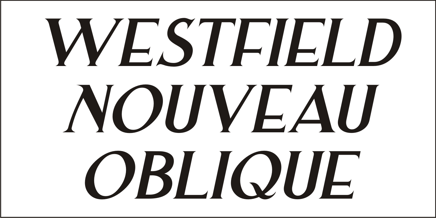 Beispiel einer Westfield Nouveau JNL-Schriftart #2