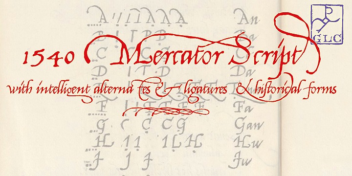 Beispiel einer 1540 Mercator Script-Schriftart #4