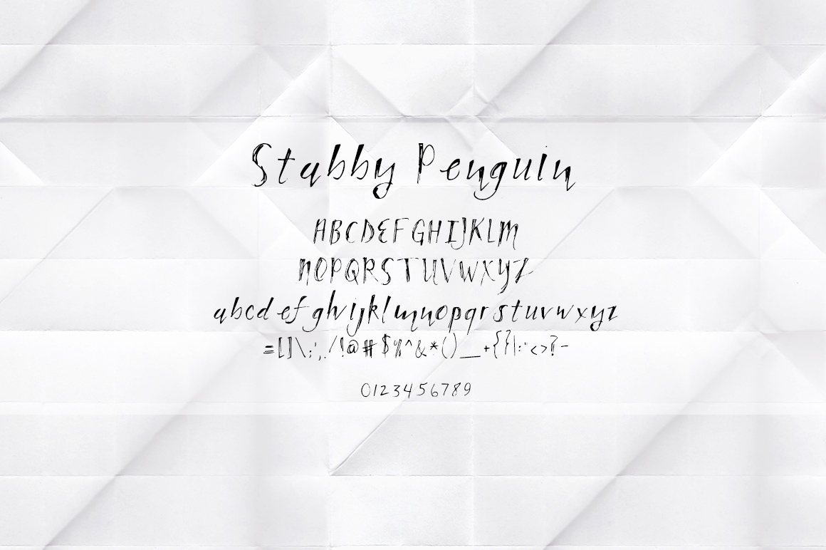 Beispiel einer Stabby Penguin-Schriftart #3