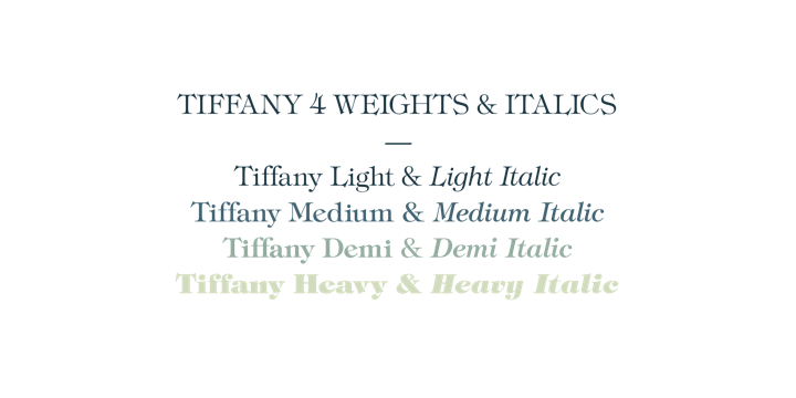 Beispiel einer ITC Tiffany-Schriftart #3