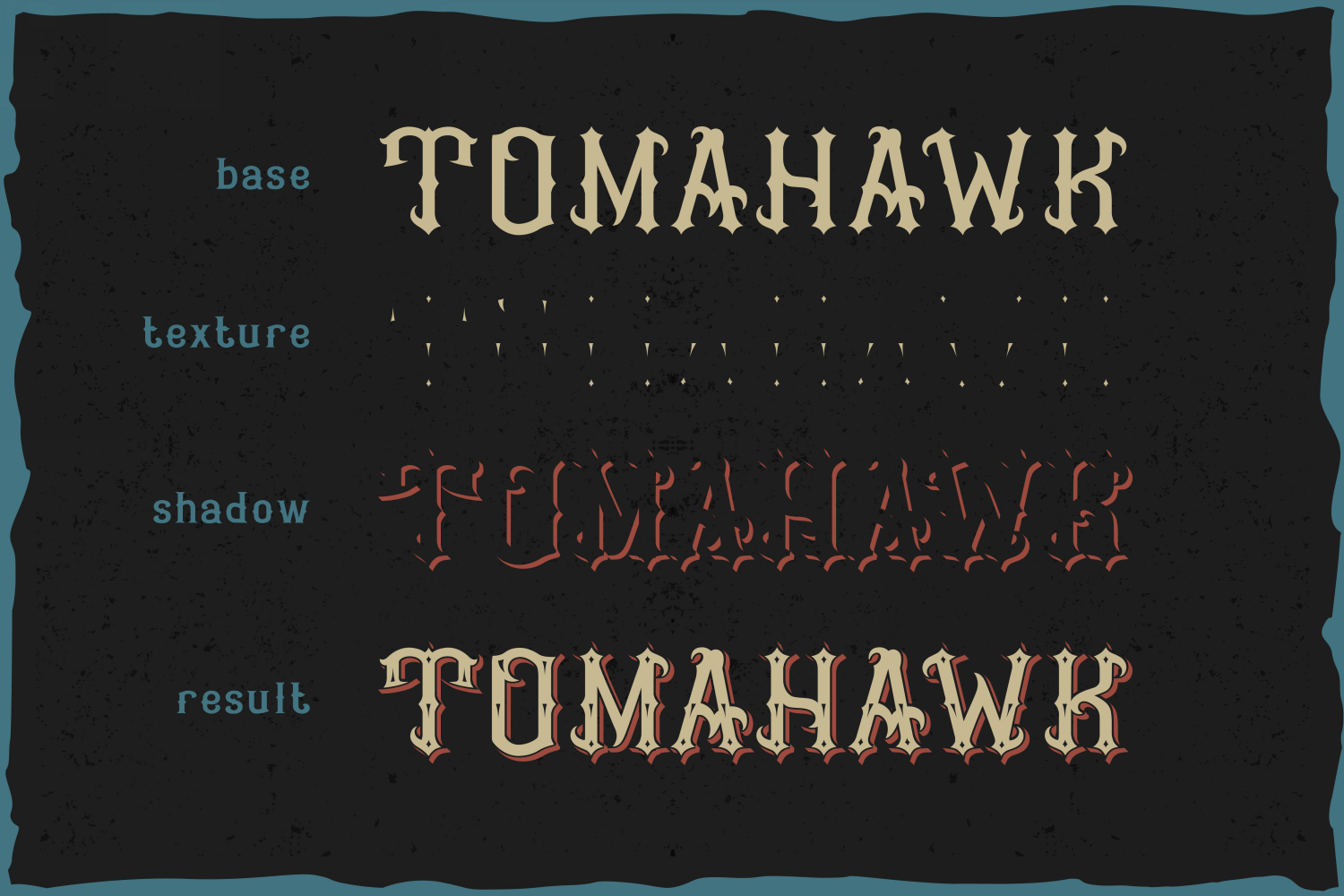 Beispiel einer Tomahawk-Schriftart #2