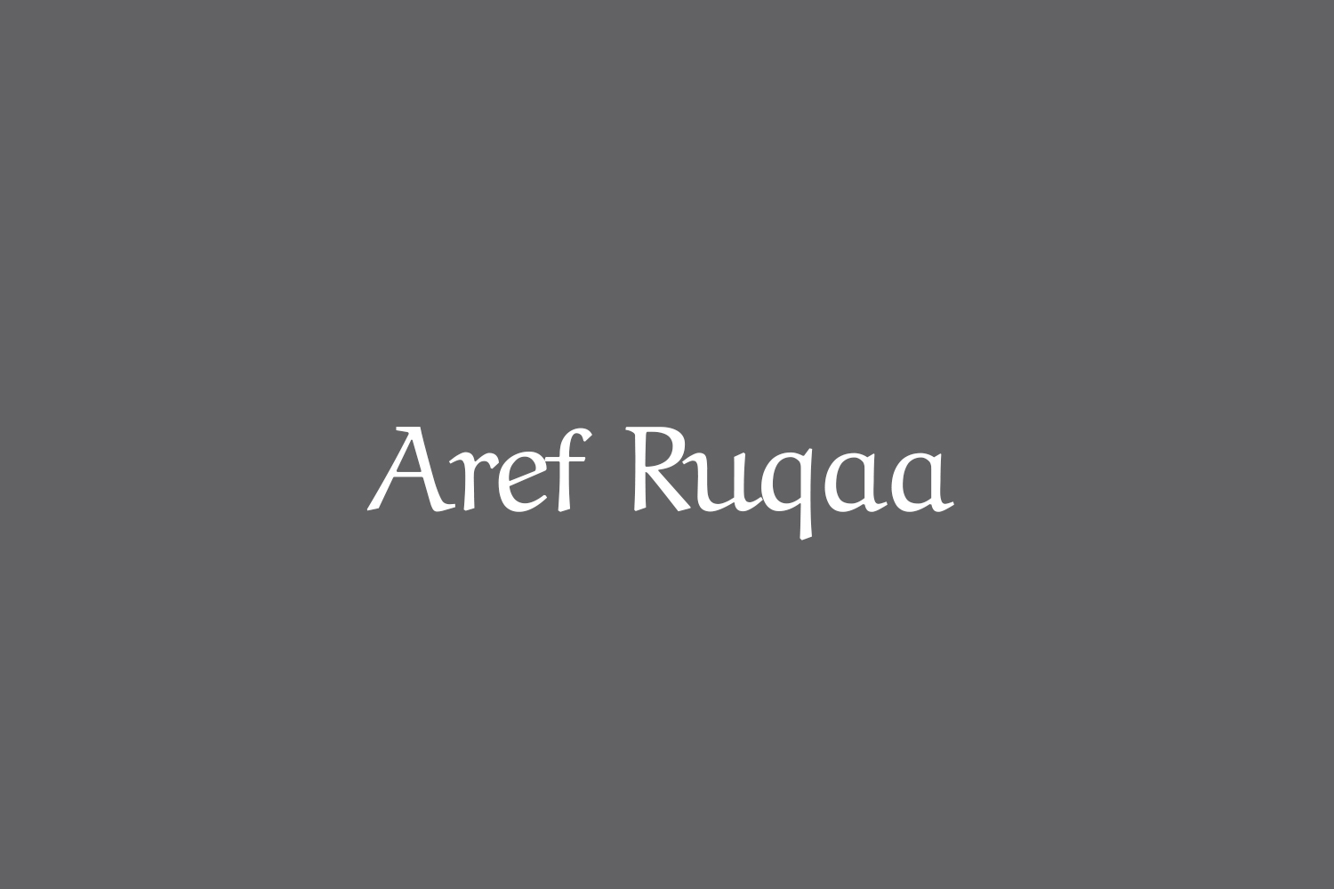 Beispiel einer Aref Ruqaa Ink-Schriftart #2