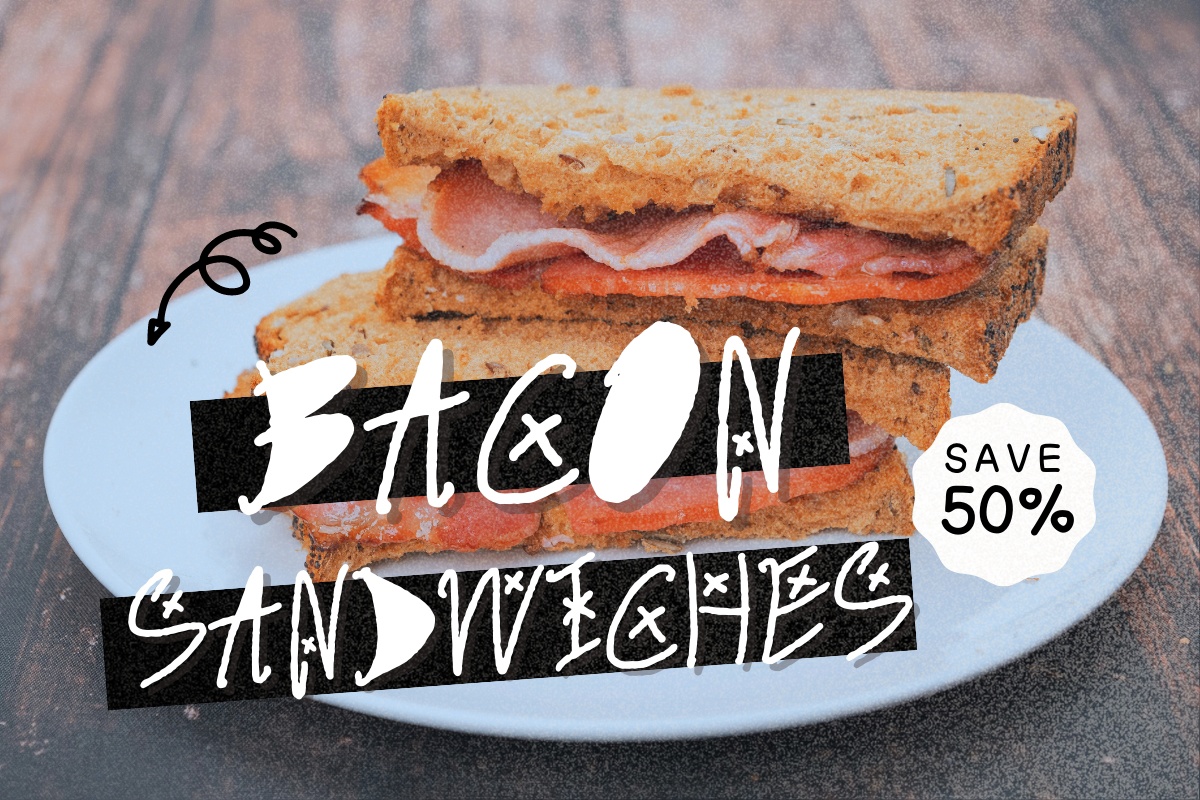 Beispiel einer Bacon Sandwiches-Schriftart #3