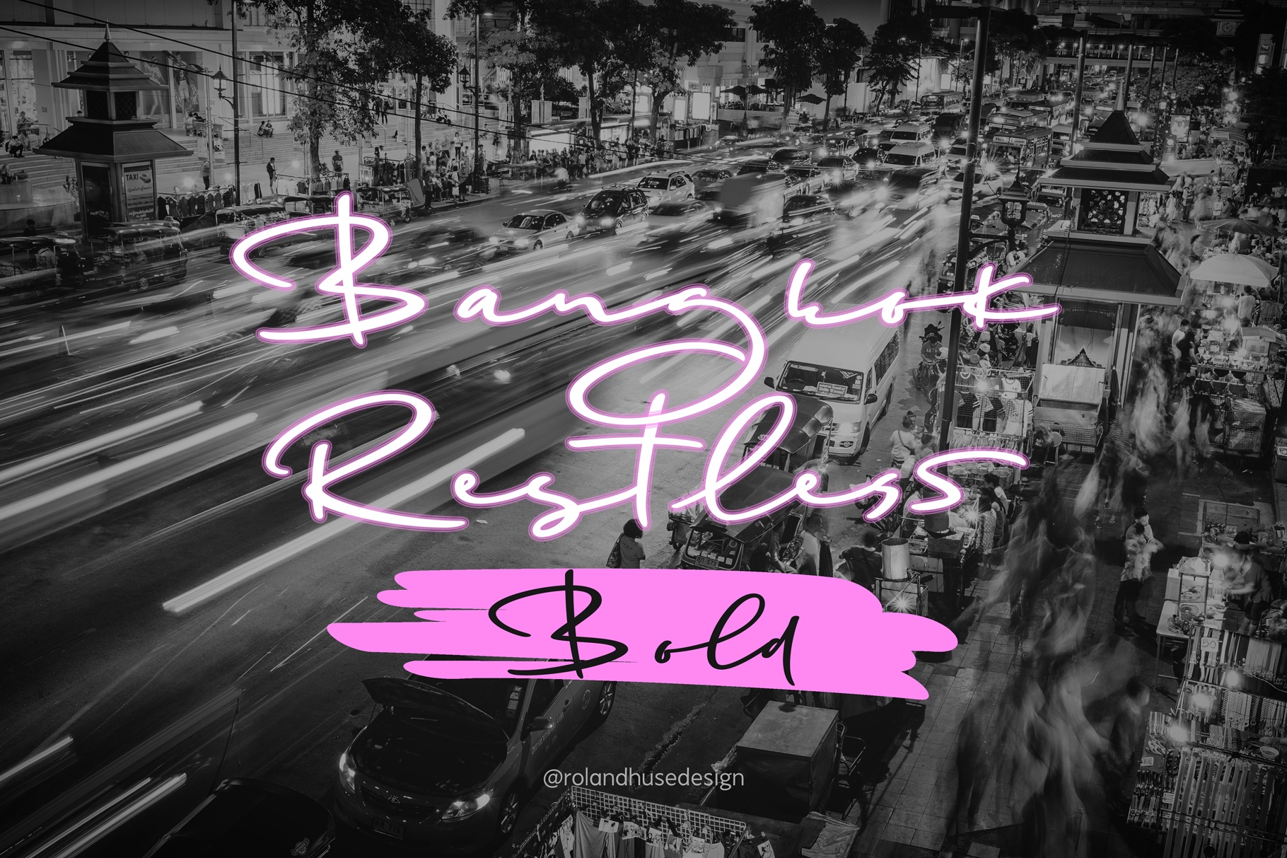 Beispiel einer Bangkok Restless-Schriftart #2