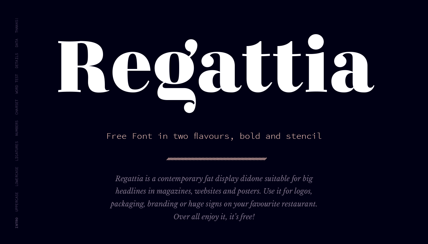Beispiel einer Regattia-Schriftart #1