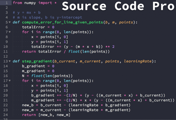 Beispiel einer Source Code Pro-Schriftart #1