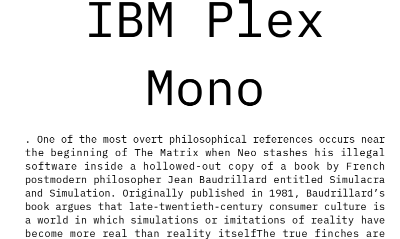 Beispiel einer IBM Plex Mono-Schriftart #1
