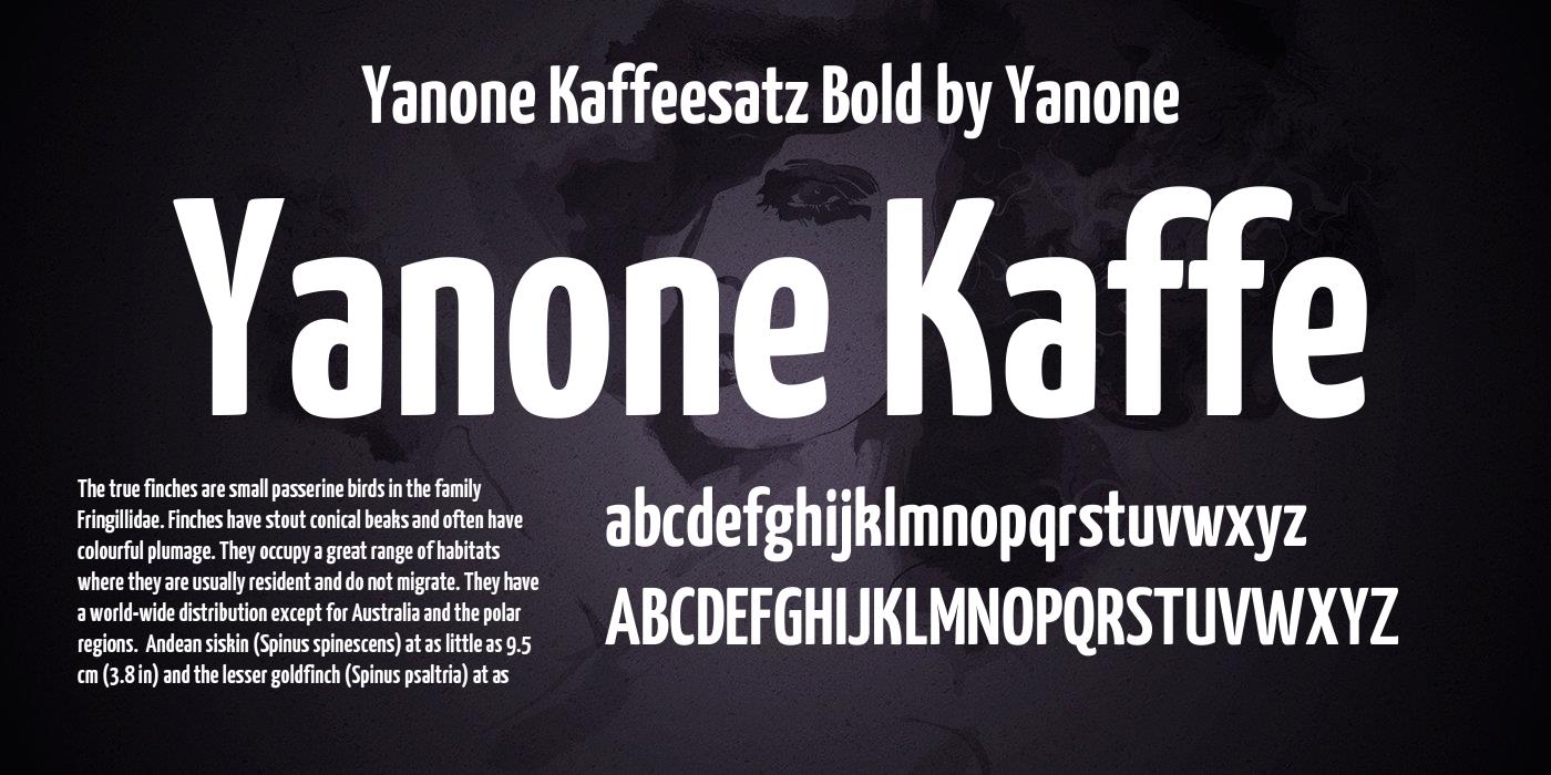 Beispiel einer Yanone Kaffeesatz-Schriftart #1