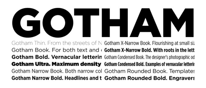 Schriftart Gotham