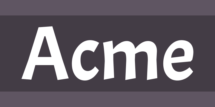 Beispiel einer Acme-Schriftart #1