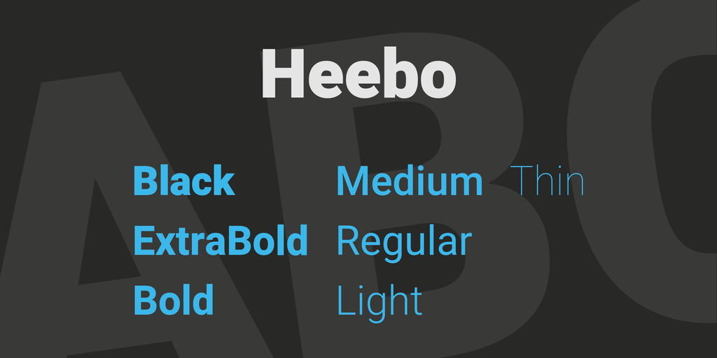 Beispiel einer Heebo-Schriftart #1