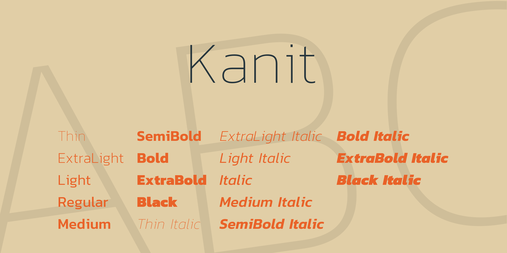 Schriftart Kanit