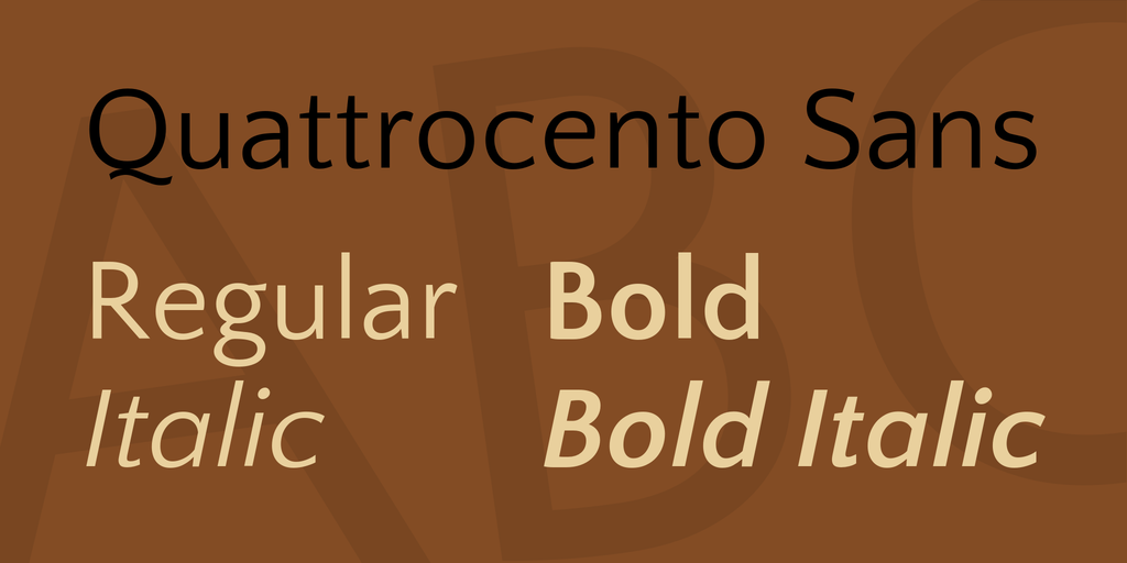 Beispiel einer Quattrocento Sans-Schriftart #1