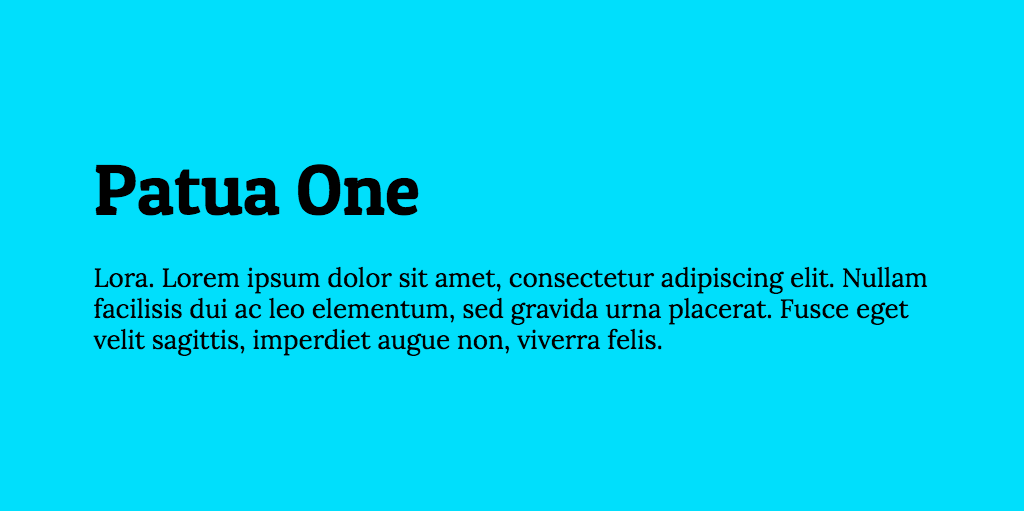 Schriftart Patua One