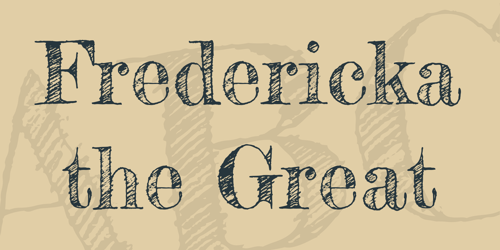 Beispiel einer Fredericka the Great-Schriftart #1