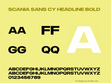 Beispiel einer Scania Sans CY-Schriftart #1