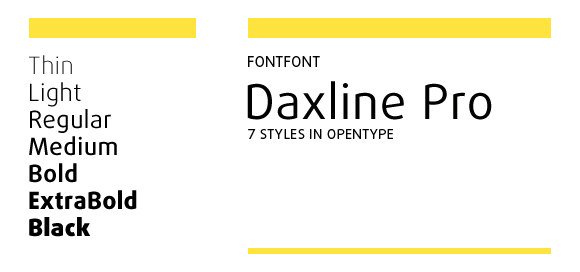Beispiel einer Daxline Pro-Schriftart #1