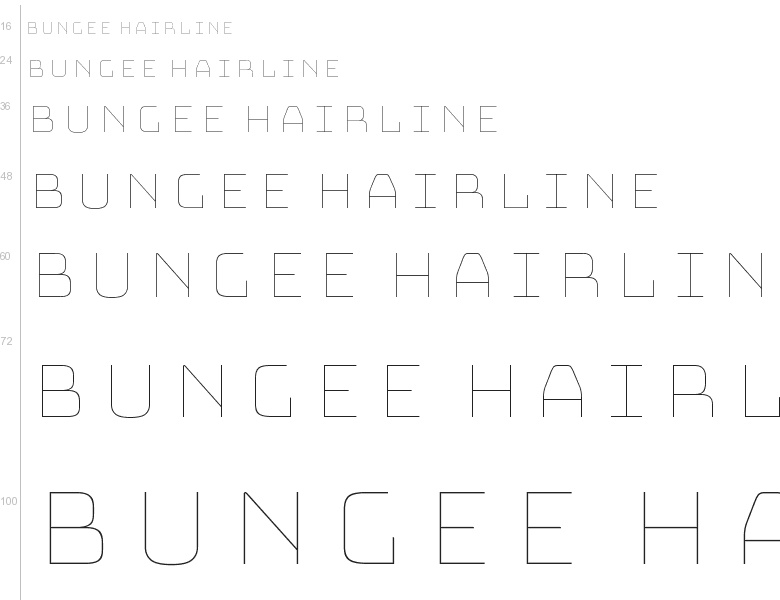 Beispiel einer Bungee Hairline-Schriftart #1