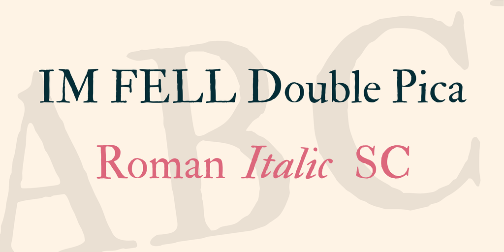 Schriftart IM FELL Double Pica SC