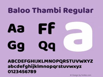 Beispiel einer Baloo Thambi 2-Schriftart #1