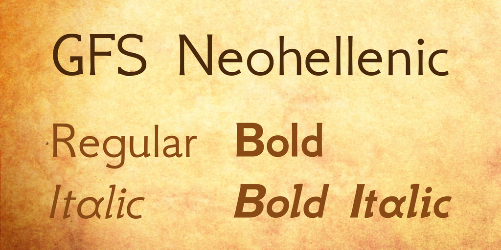 Beispiel einer GFS Neohellenic-Schriftart #1