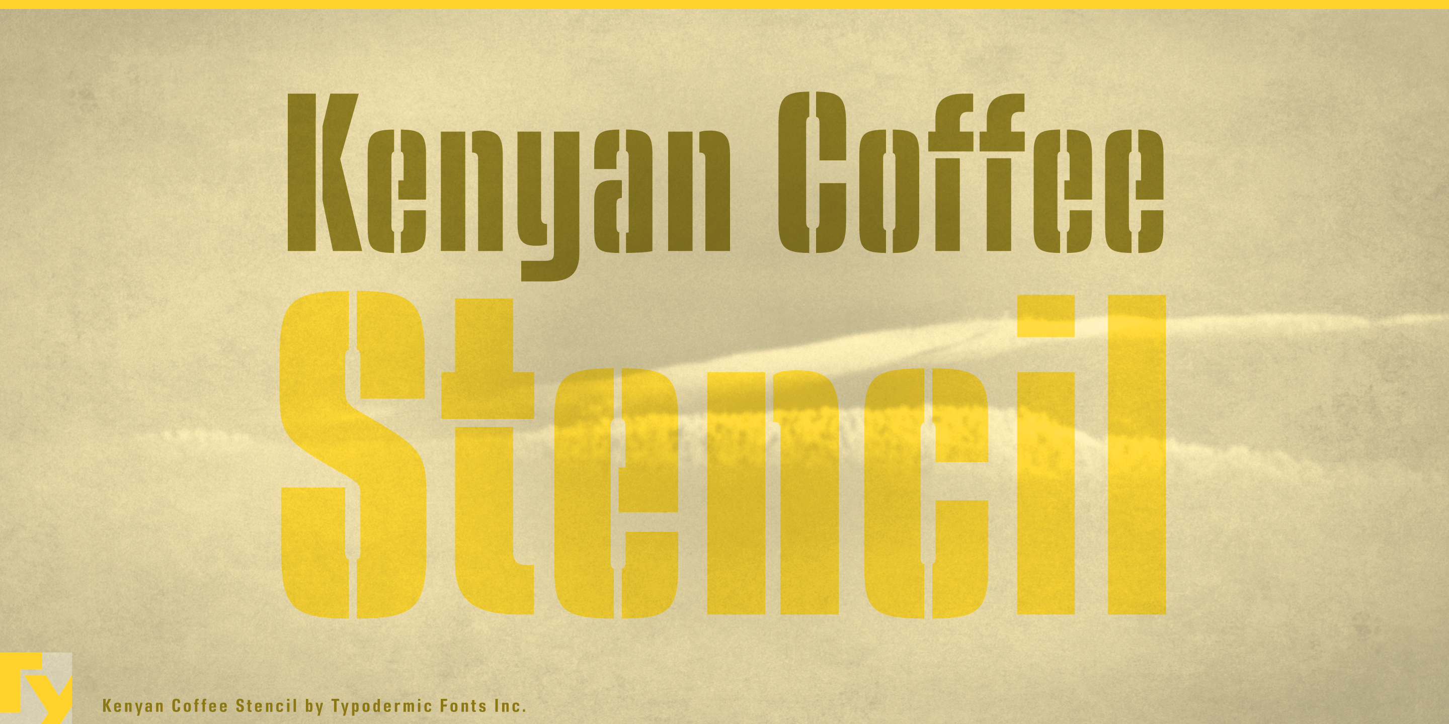 Beispiel einer Kenyan Coffee Stencil-Schriftart #1